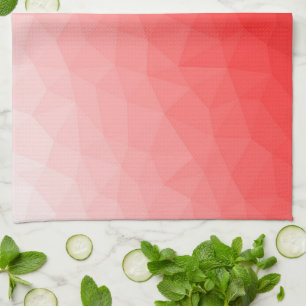 Röd gradient geometriskt nätmönster kökshandduk