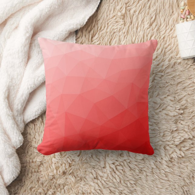 Röd gradient geometriskt nätmönster kudde (Filt)