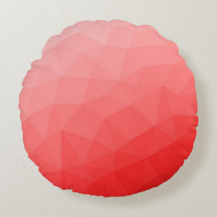 Röd gradient geometriskt nätmönster rund kudde