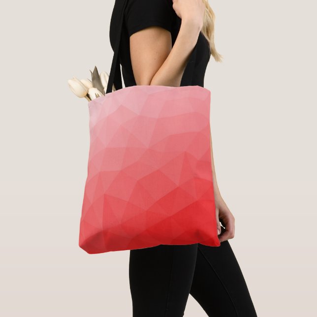 Röd gradient geometriskt nätmönster tygkasse (Närbild)