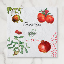 Röd granatäpple, Botaniska Medelhavets Bröllop Gåvor Etiketter