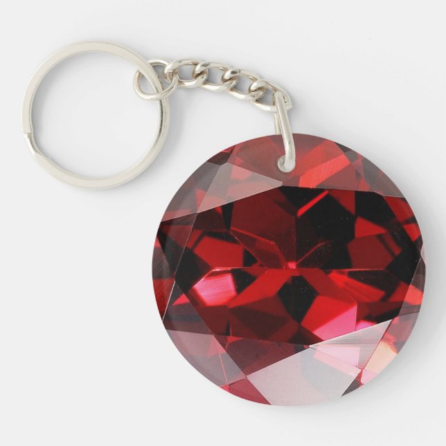 Röd granatröttGemstone Januari Birthstone (Framsidan)