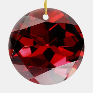 Röd granatröttGemstone Januari Birthstone Julgransprydnad Keramik