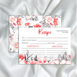 Röd Grått Watercolor Flowers Recipe