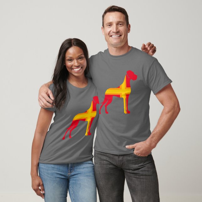 röd Great Dane T-shirt (Unisex)