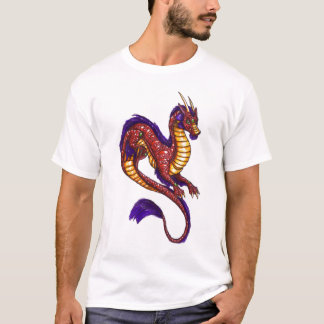 Röd grina drakeskjorta t-shirt