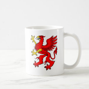 Röd grip/Griffon/Gryphon Kaffemugg