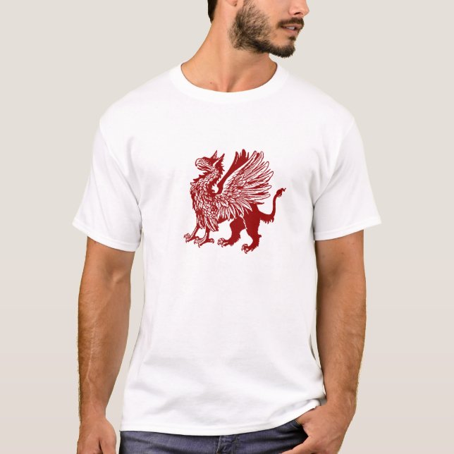 Röd grip - medeltida design tröja (Framsida)