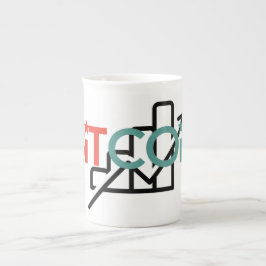 "Röd Grön Bitcoin Tillväxtdiagram Stjärnor Design" Benporslin Mugg