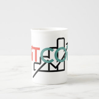 "Röd Grön Bitcoin Tillväxtdiagram Stjärnor Design" Benporslin Mugg