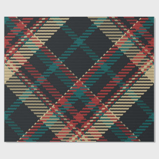 Röd Grön Blå Gul Traditionell Plaid Presentpapper