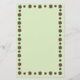 Röd grön brevpapper för julstjärnablommagräns