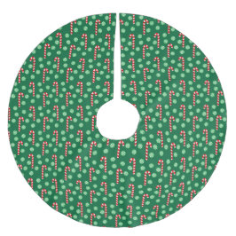 Röd Grön Candy Cane Pepparmynta Jul Julgransmatta Borstad Polyester