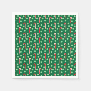Röd Grön Candy Cane Pepparmynta Jul Pappersservett