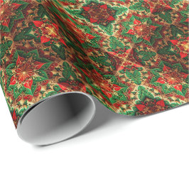 Röd Grön Dekorativ Helgpappersinslagning Presentpapper