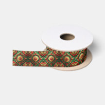 Röd Grön Dekorativ Holiday Satin Band