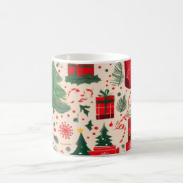 Röd Grön Festiv Julmönster Kaffemug  Kaffemugg