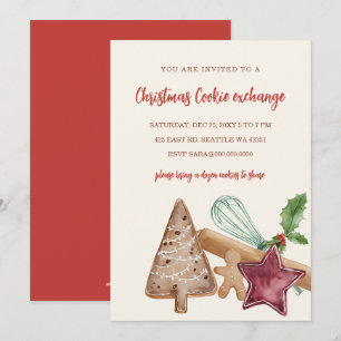 Röd Grön Festiv Kexutbytes Julfest Inbjudningar