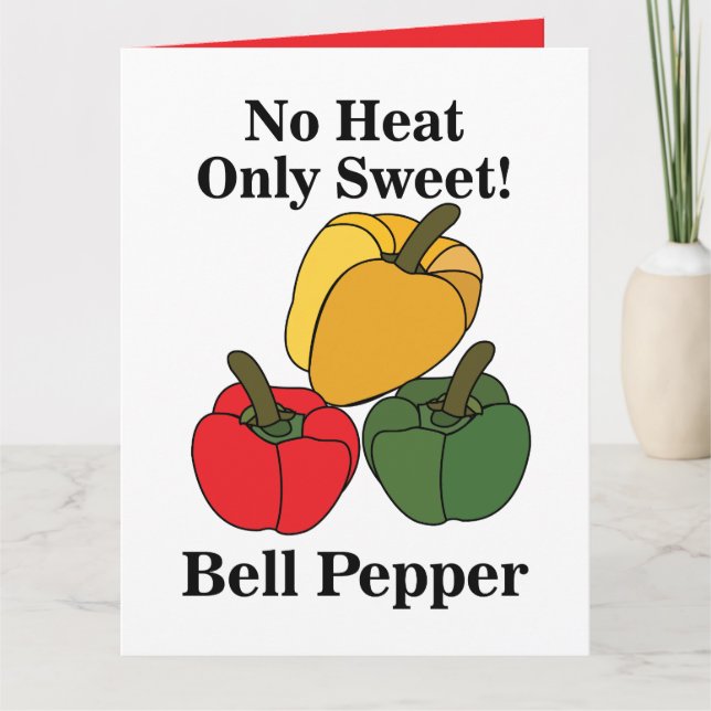 Röd Grön Gul Paprika Bell Pepper Rolig Kort (Framsida)