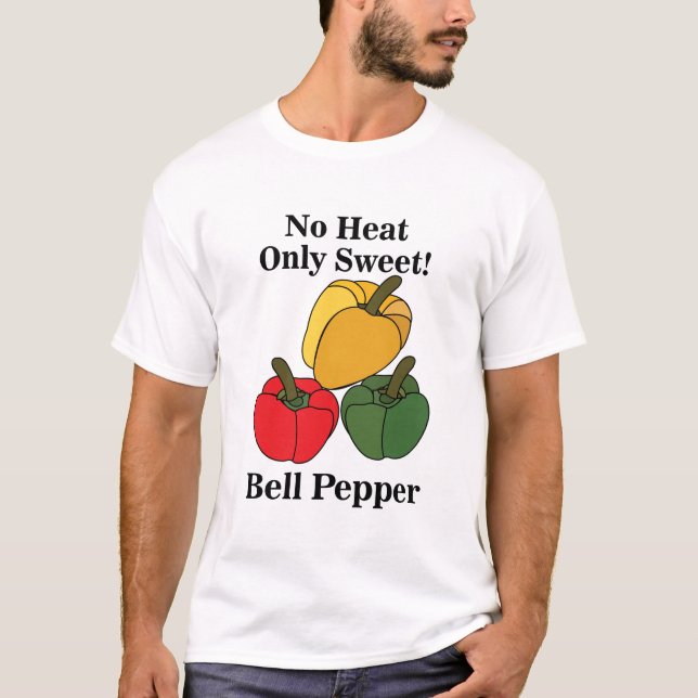 Röd Grön Gul Paprika Bell Pepper Rolig T Shirt (Framsida)