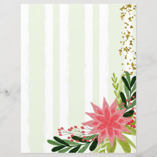 Röd Grön Guld Glitter Rosa Röd Blommig Brevpapper