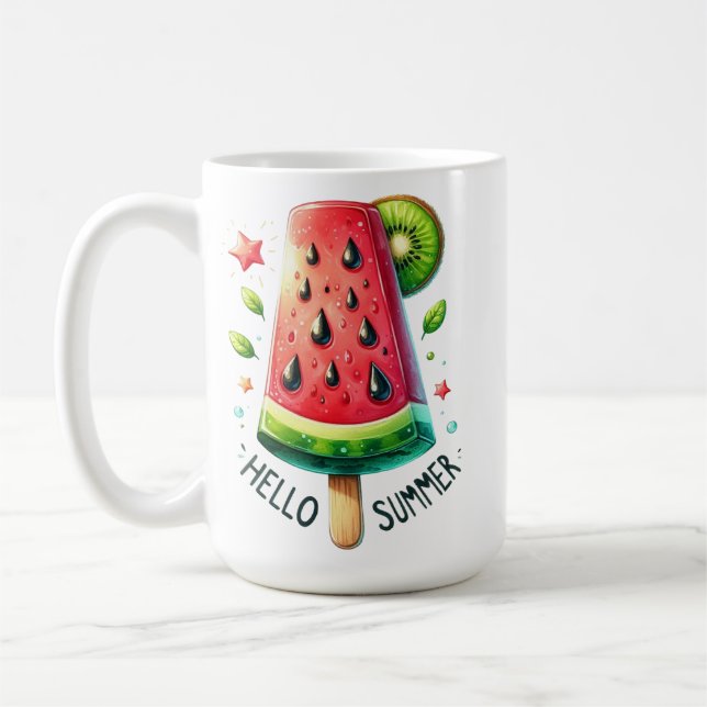 RÖD & GRÖN HALLÅ SOMMAR VATTENMELON KAFFEMUGG (Vänster)