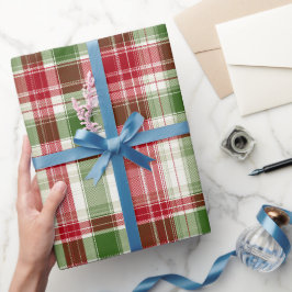 Röd Grön Jul Snö Plaid Mönster Presentpapper