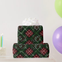 Röd Grön Jul Snö Plaid Mönster