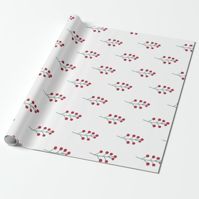 Röd Grön Julbär Högtidlig Jul Modern  Presentpapper (Utrullad)