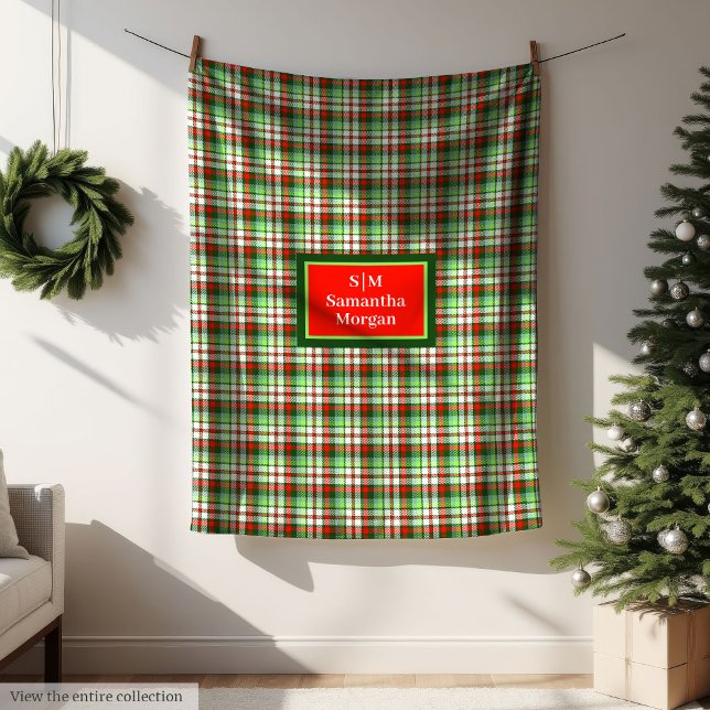 Röd Grön Julfilt Modern Mysig Stil Fleecefilt (Red Green Christmas Blanket Modern Cozy Style)