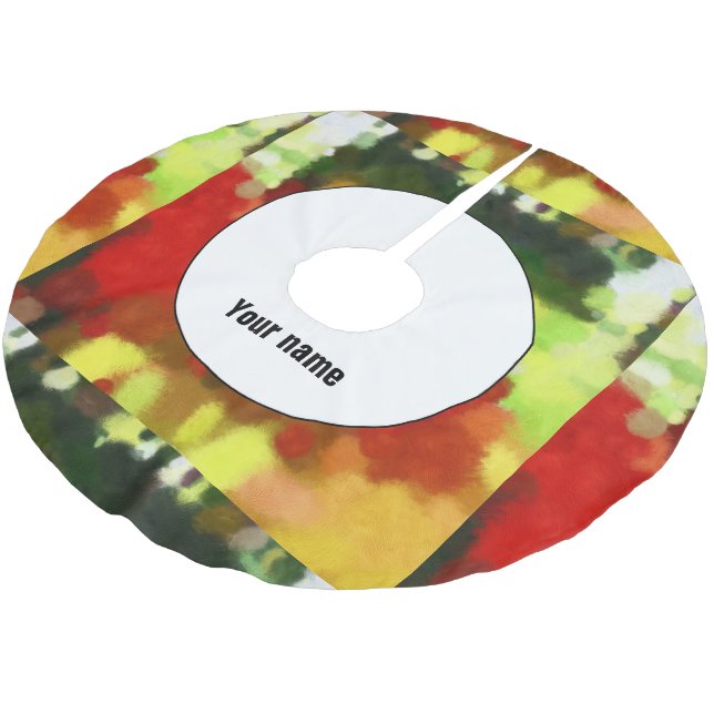 Röd grön målning julgransmatta borstad polyester (Vinklad)