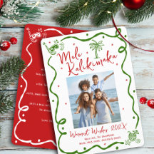 Röd Grön Mele Kalikimaka Foto Klotter Jul
