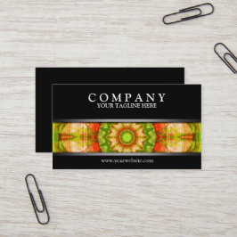 Röd grön modern äpplemandala visitkort