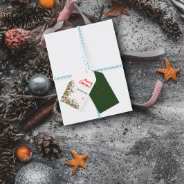 Röd grön modern skrift God Jul presentkortsetikett Presentetikett