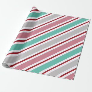 Röd, Grön och Vit Snöflinga Lane Julförpackning Presentpapper
