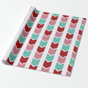 Röd, Grön och Vit Snöflinga Lane Julförpackning Presentpapper