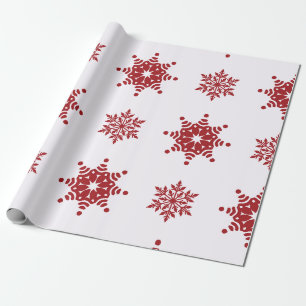 Röd, Grön och Vit Snöflinga Lane Julförpackning Presentpapper