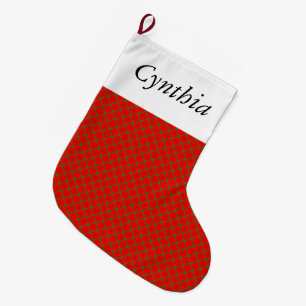 Röd & grön plädjulstrumpa för Tartan Stor Julstrumpa