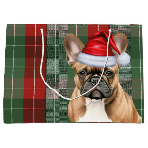 Röd Grön Plaid Frenchie Hundälskare Holiday