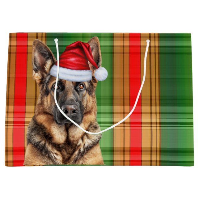 Röd Grön Plaid Tysk Shepherd Hund Älskare Högtid (Framsidan)