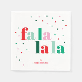 Röd Grön Rosa Fa La La La Julservett Pappersservett