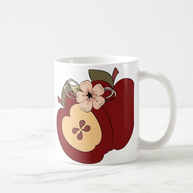 Röd grön rutig landäpplemugg kaffemugg (Höger)