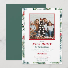 Röd Grön Semester Ram Ny Hem Elegant Foto Julkort