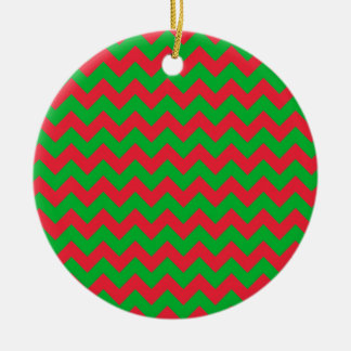 Röd grön sparre julgransprydnad keramik