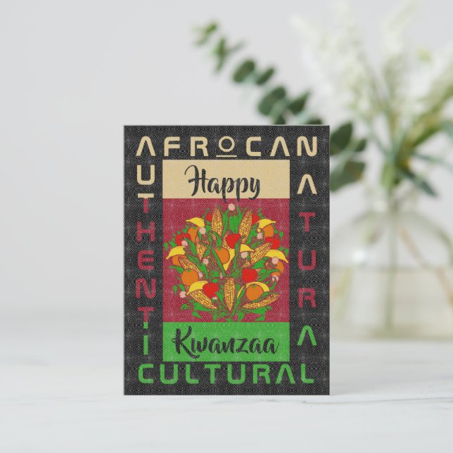 röd grön svart AFRoCA Afro Afrika Svart Kulturarv Vykort (Stående Fram)