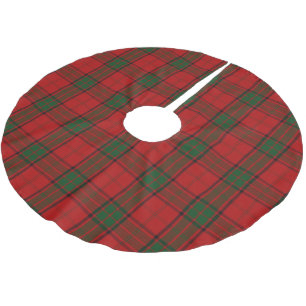 Röd grön Tartan för skotsk klanMaxwell Julgransmatta Borstad Polyester