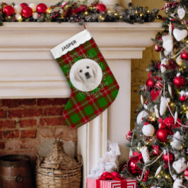 Röd Grön Tartan Randig Vinterkrans Husdjur Hund Fo Liten Julstrumpa