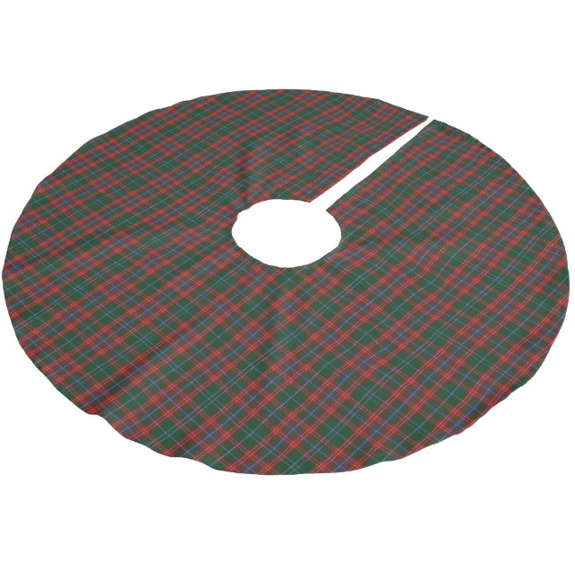 Röd Grön Tartan Rutig Högtid Julgransmatta Borstad Polyester (Vinklad)