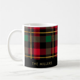 Röd Grön Tartan Rutig Jul Kaffemugg