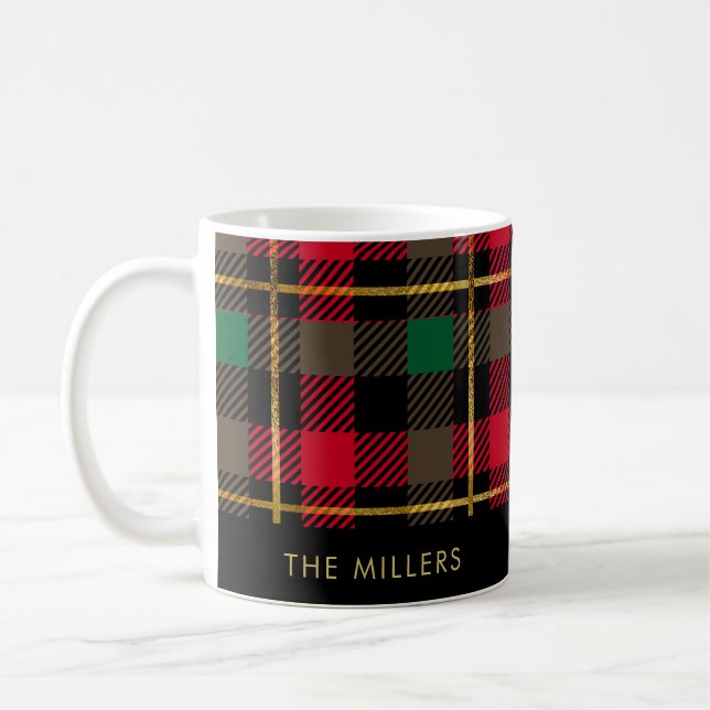 Röd Grön Tartan Rutig Jul Kaffemugg (Vänster)